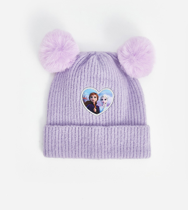 Buy LC Waikiki Frozen Printed Pom Pom Beanie In Purple 6thStreet UAE