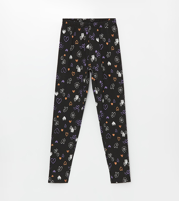 ليقنز بخصر مطاطي وطبعة 