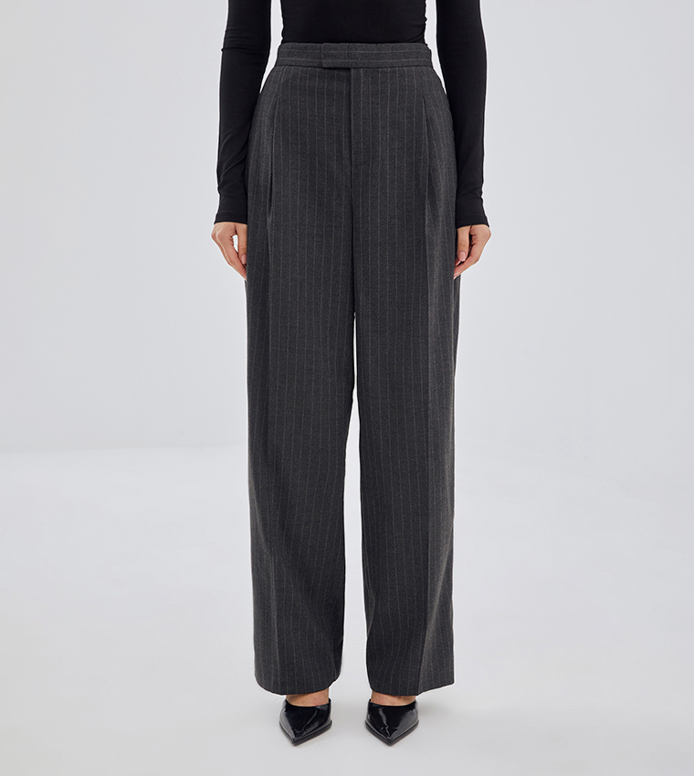 Striped Wide Leg Trousers