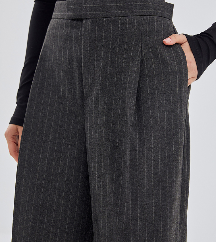Striped Wide Leg Trousers