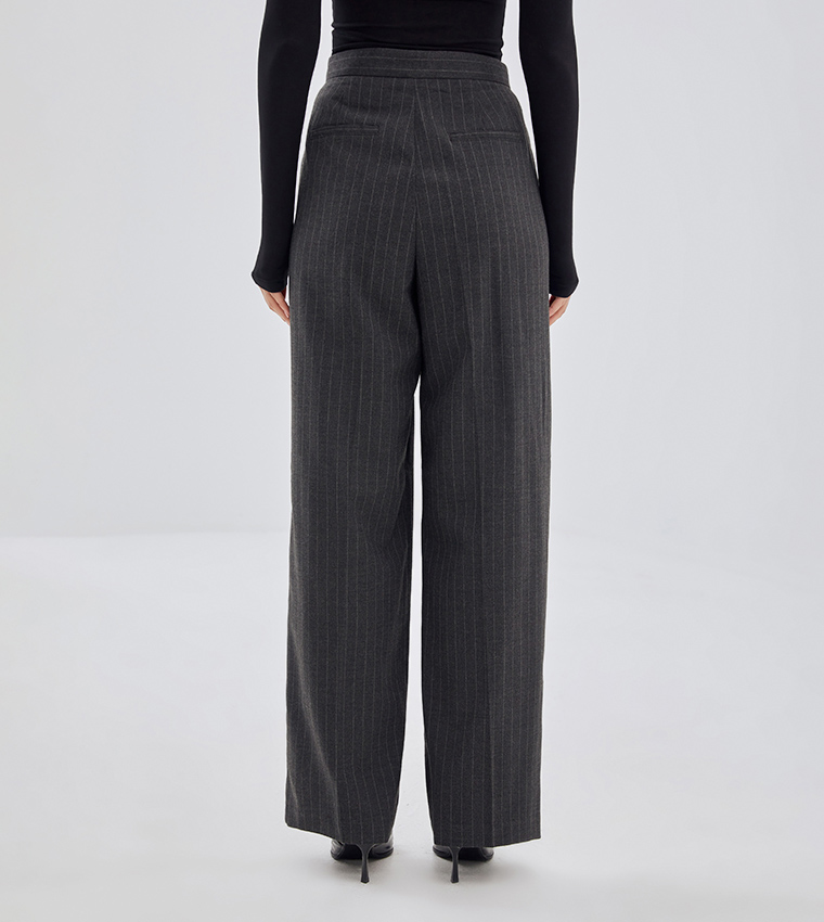 Striped Wide Leg Trousers
