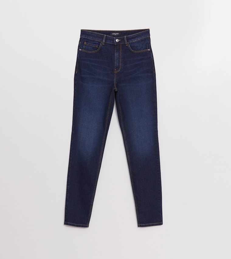Faded High Waist Mom Fit Jeans