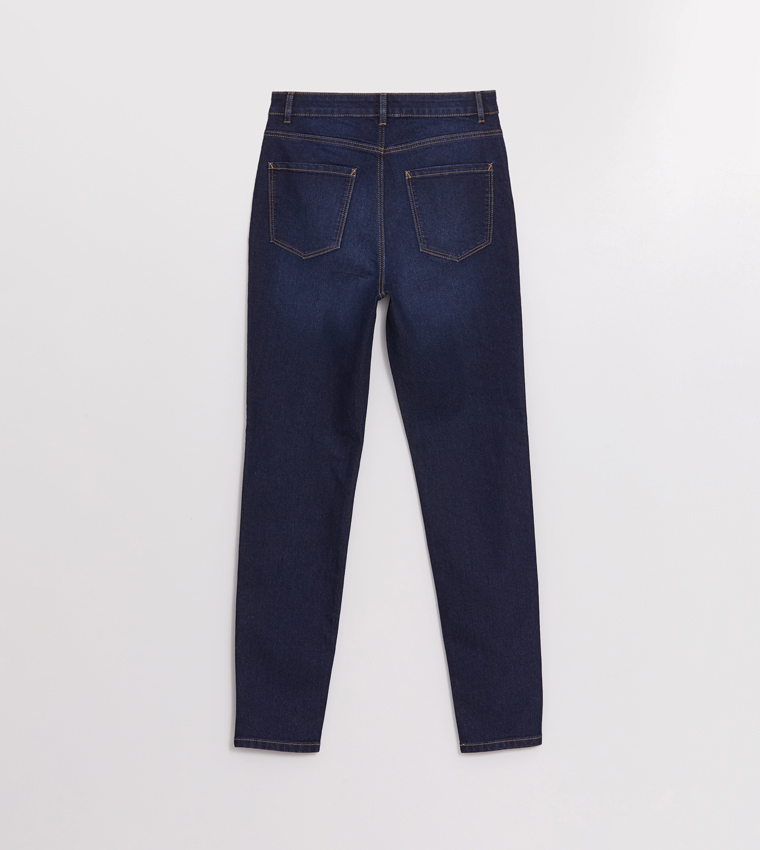 Faded High Waist Mom Fit Jeans