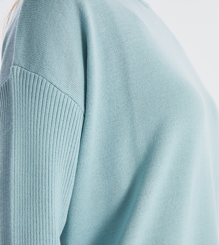Solid Long Sleeves Tricot Tunic