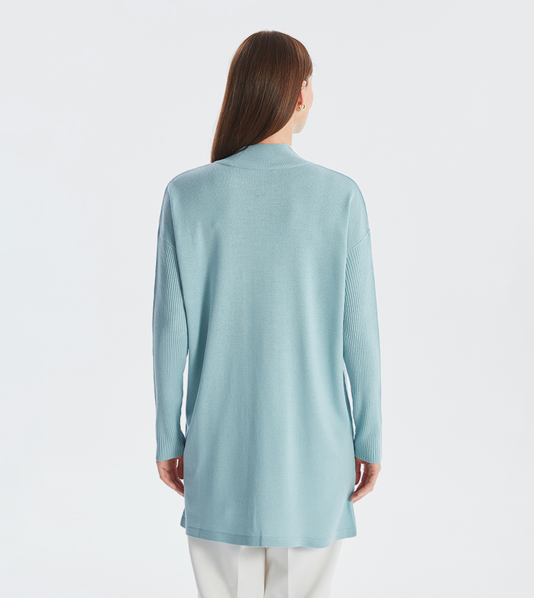 Solid Long Sleeves Tricot Tunic