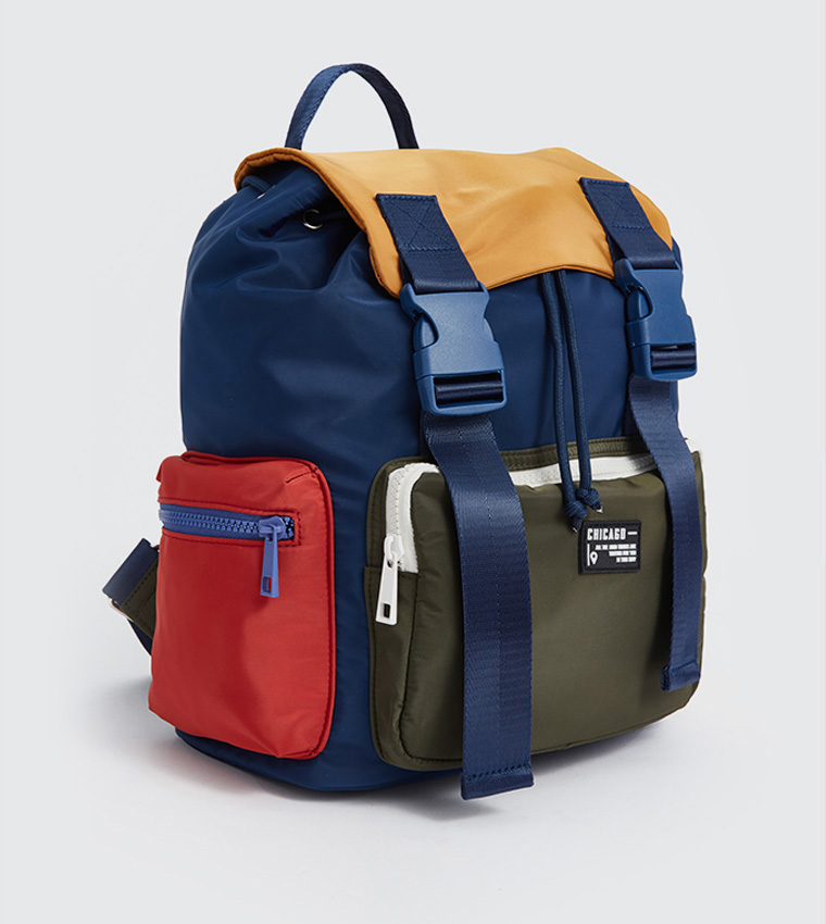 Color Block Multi-Compartment Backpack