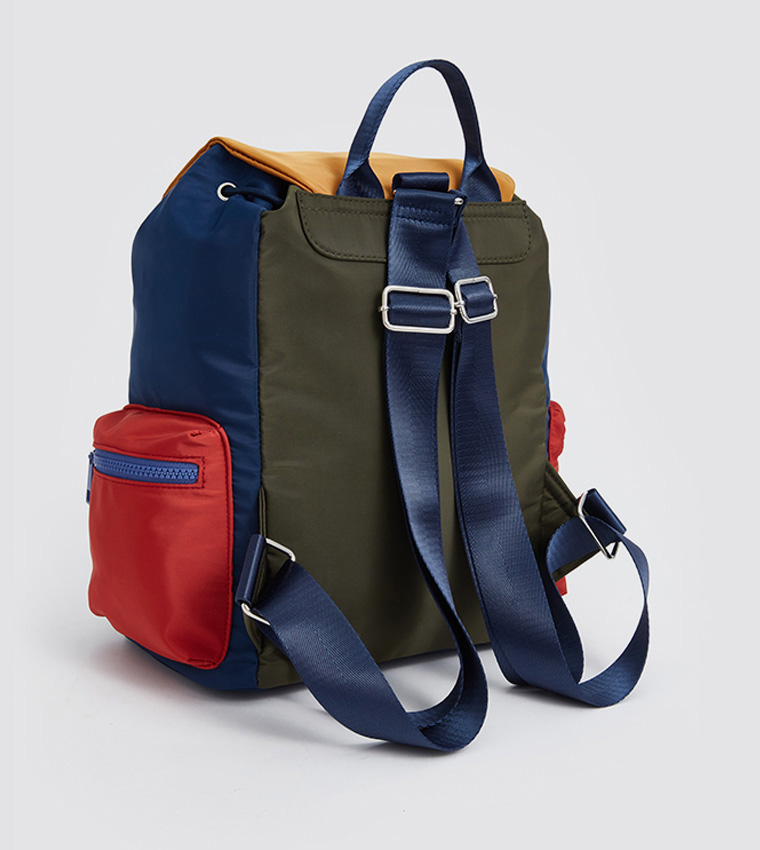 Color Block Multi-Compartment Backpack