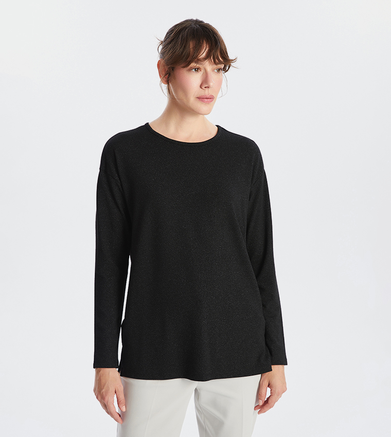 Solid Long Sleeves Oversized T-Shirt