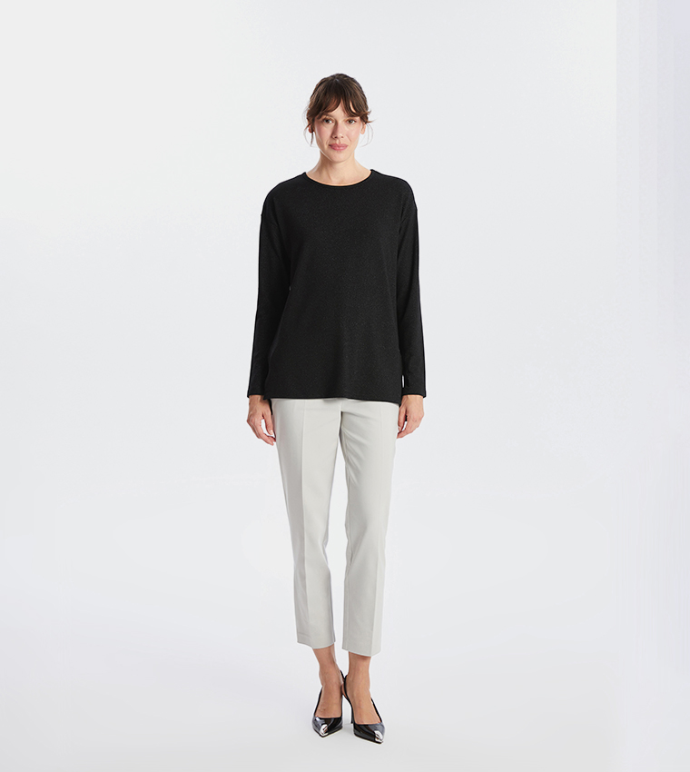Solid Long Sleeves Oversized T-Shirt