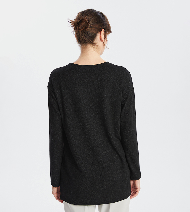 Solid Long Sleeves Oversized T-Shirt