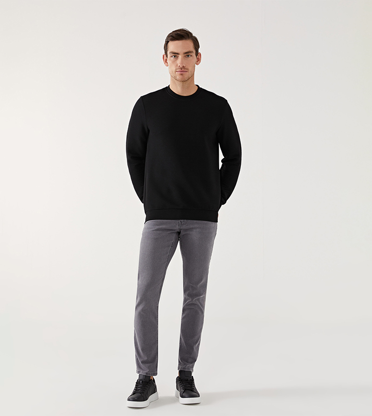 Textured Long Sleeves Sweatshirt