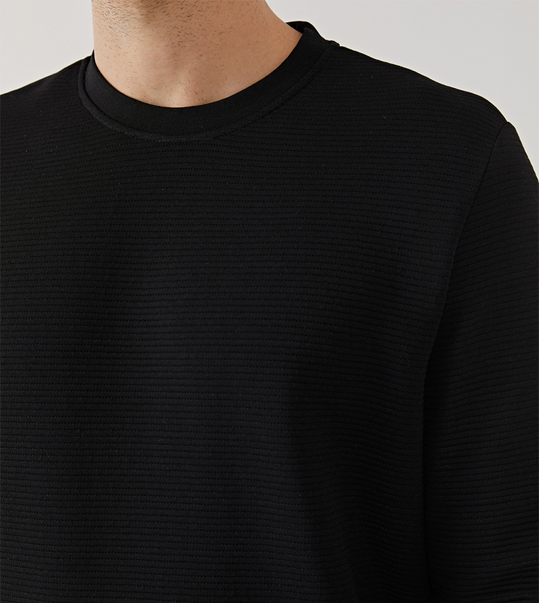 Textured Long Sleeves Sweatshirt