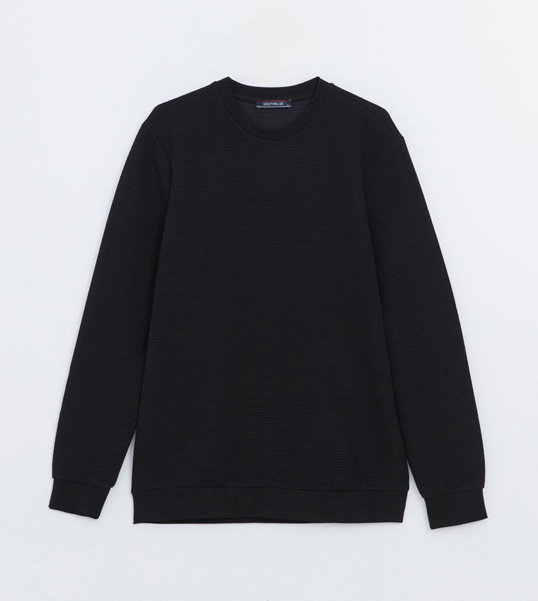 Textured Long Sleeves Sweatshirt