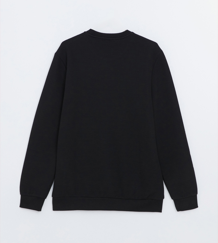 Textured Long Sleeves Sweatshirt