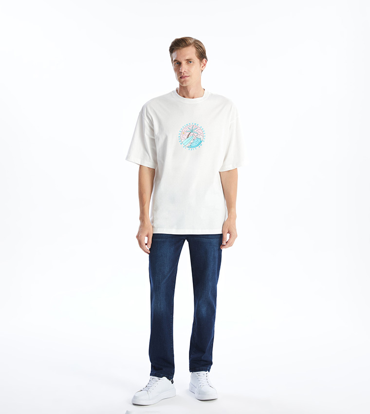 Back Printed Short Sleeves Oversized T-Shirt