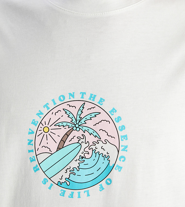 Back Printed Short Sleeves Oversized T-Shirt