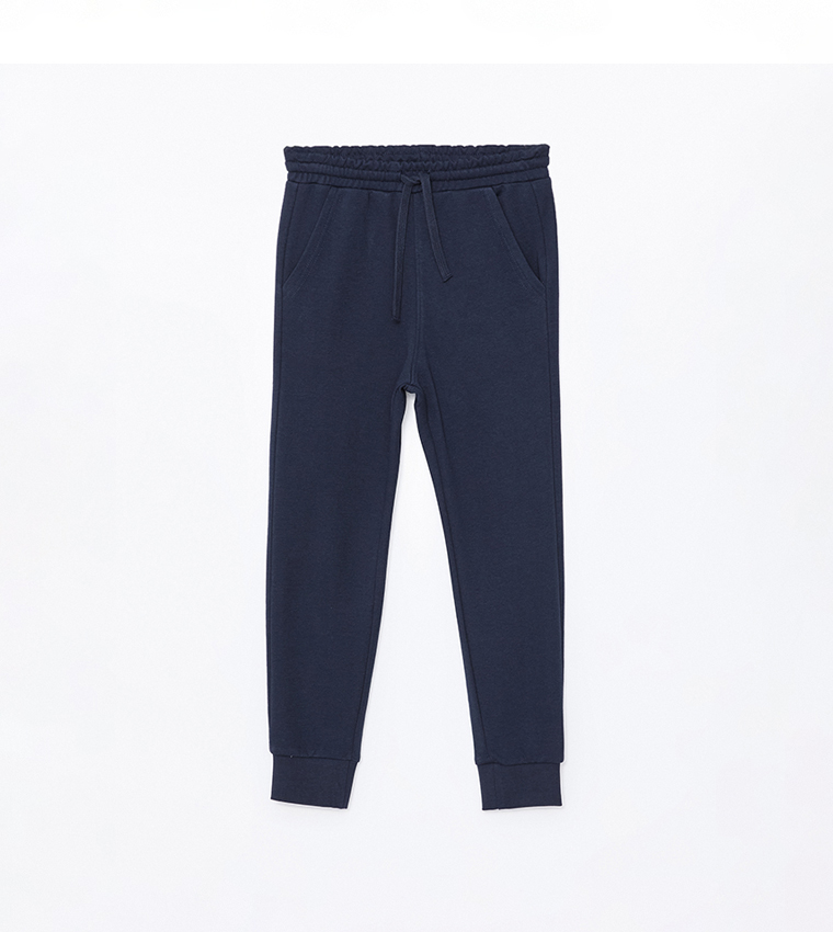 Solid Elastic Waistband Joggers
