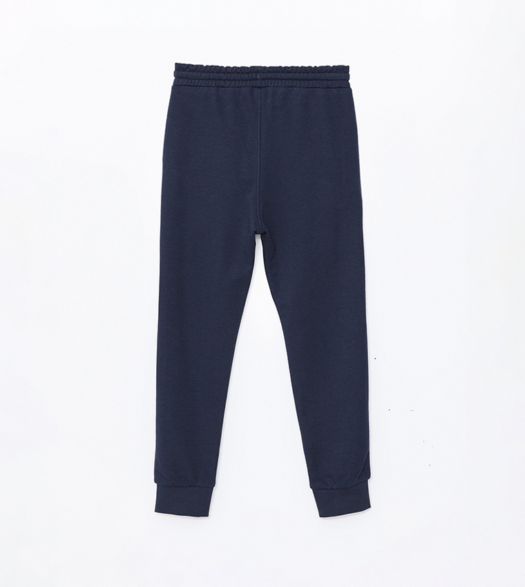 Solid Elastic Waistband Joggers