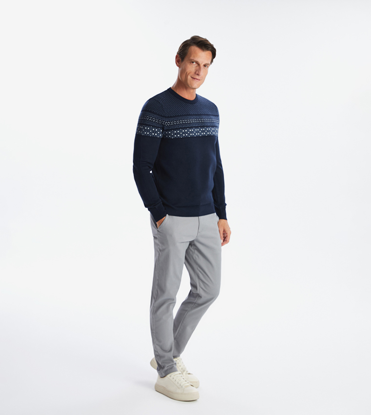 Solid Mid Rise Slim Fit Chinos
