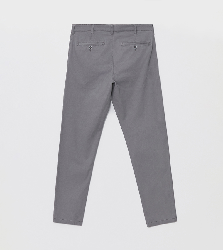 Solid Mid Rise Slim Fit Chinos