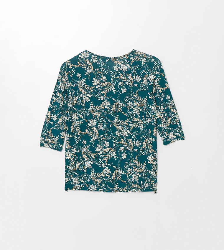 Floral V-Neck Long Sleeves Top