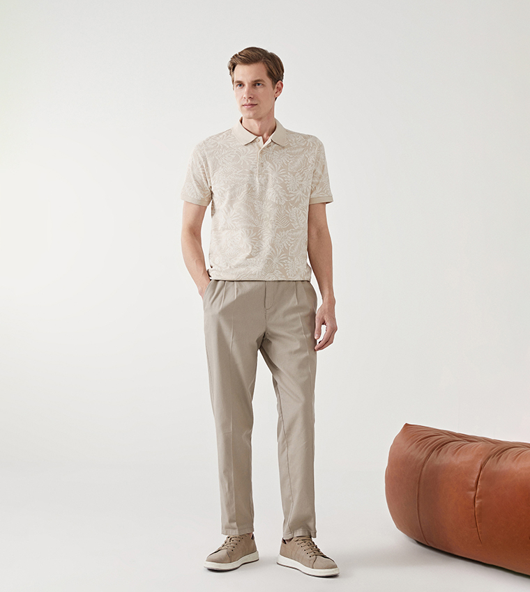Solid Straight Fit Chino Trousers