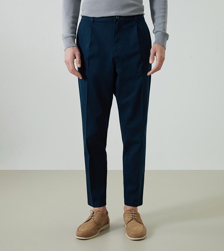 Standard Fit Gabardine Pleated Chinos