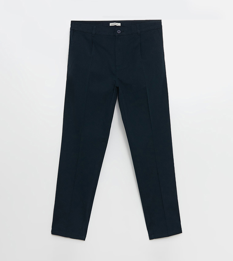 Standard Fit Gabardine Pleated Chinos
