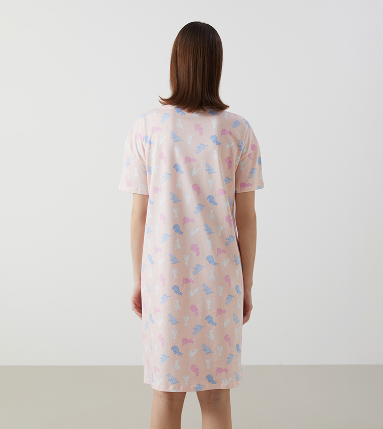 Maternity Printed Short Sleeves Nightdress