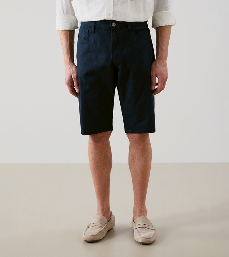 Solid Slim Fit Chino Shorts