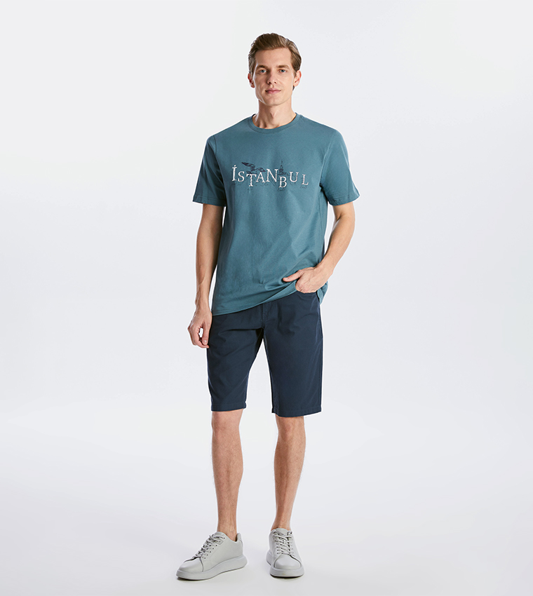 Solid Slim Fit Chino Shorts