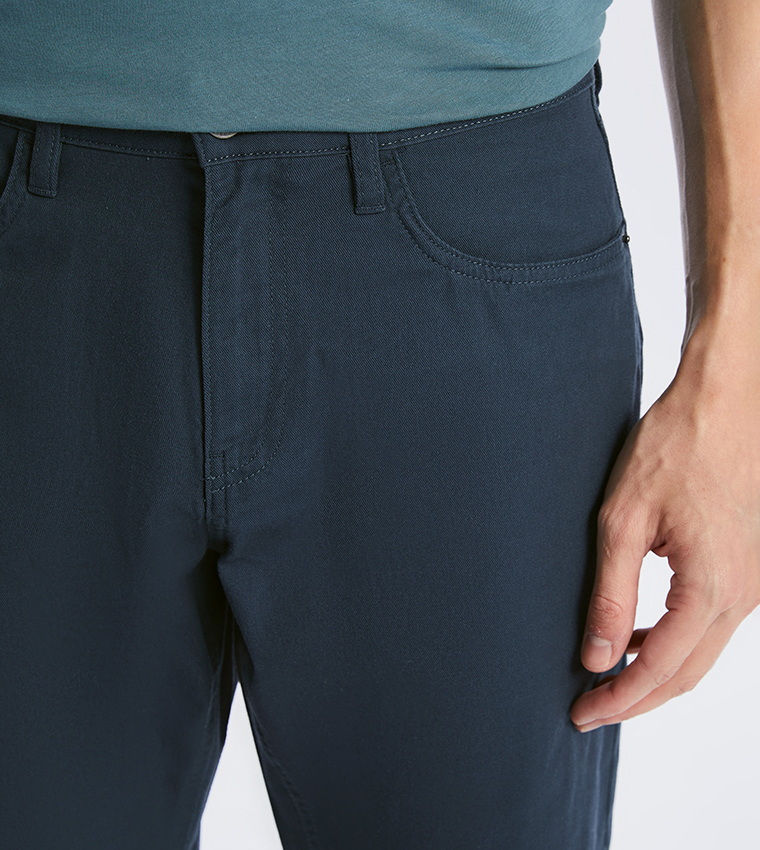 Solid Slim Fit Chino Shorts