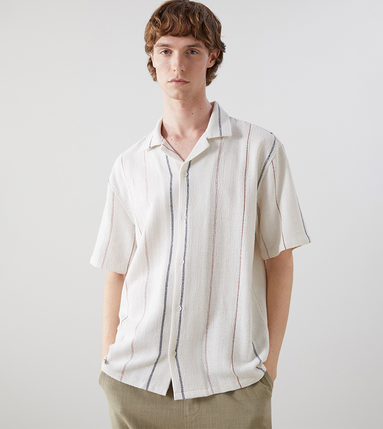 Striped Revere Collar Shirt