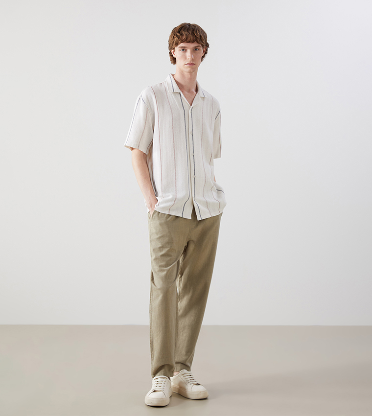 Striped Revere Collar Shirt