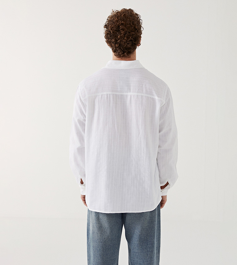 Self Patterned Long Sleeves Shirt