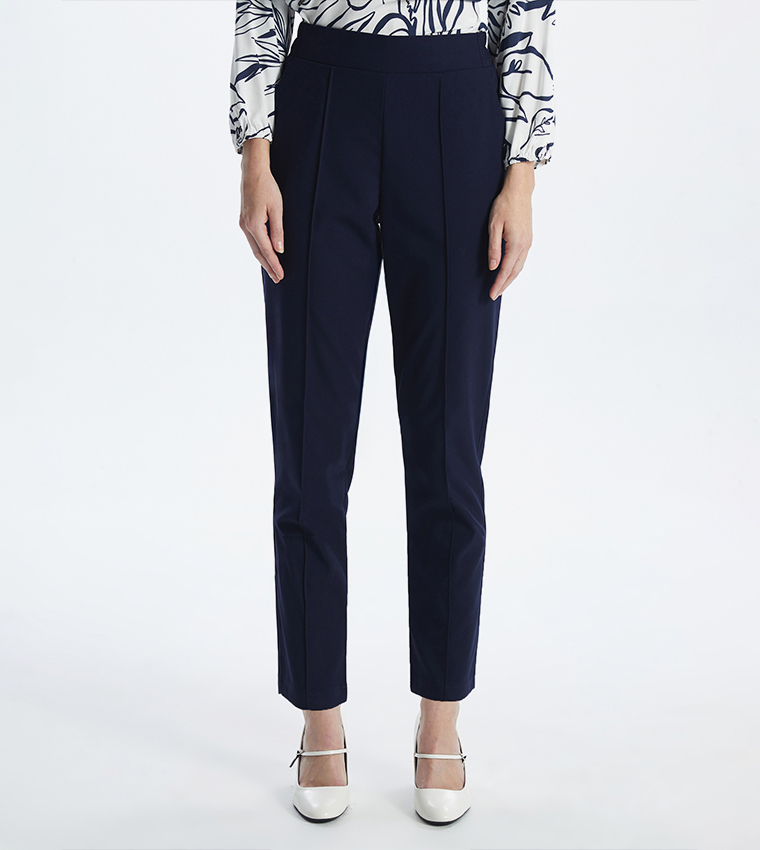 Solid Slim Fit Trousers