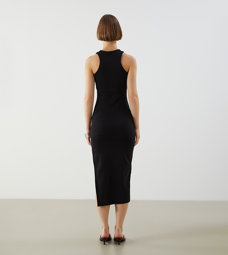 Solid Split Tank Dress