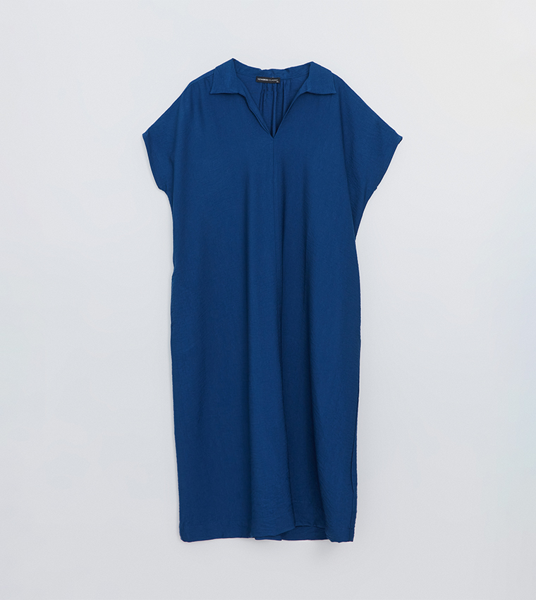 Solid Short Sleeves Shirt Dress