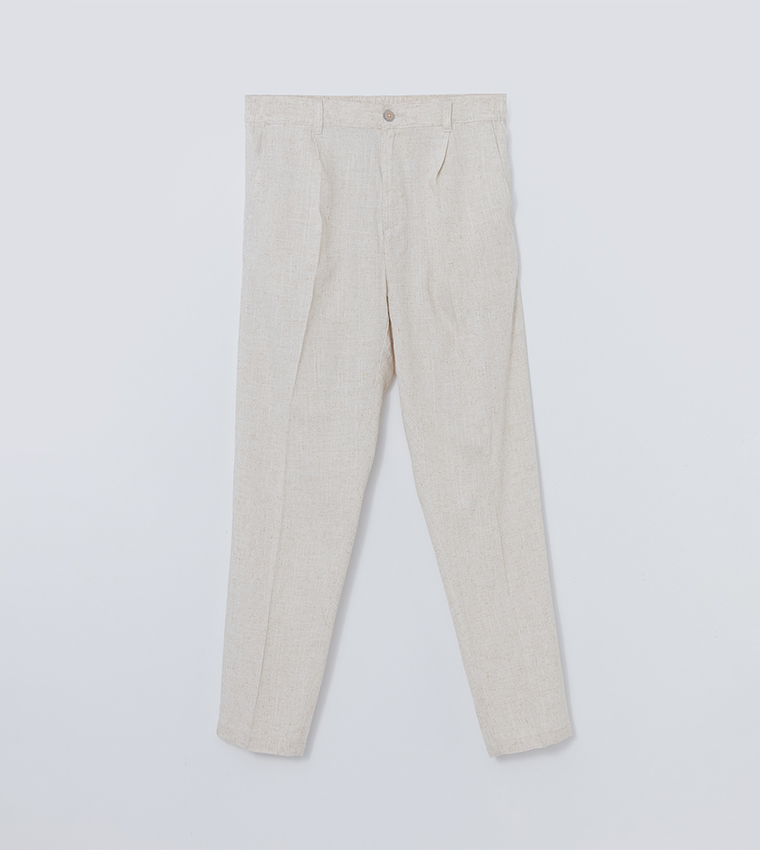 Pleat Detail Regular Fit Chinos