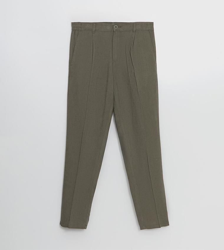 Pleat Detail Regular Fit Chinos