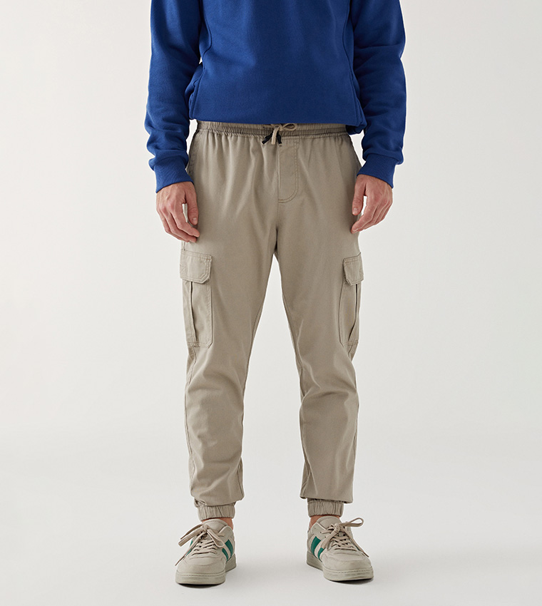 Drawstring Waist Cargo Jogger Pants