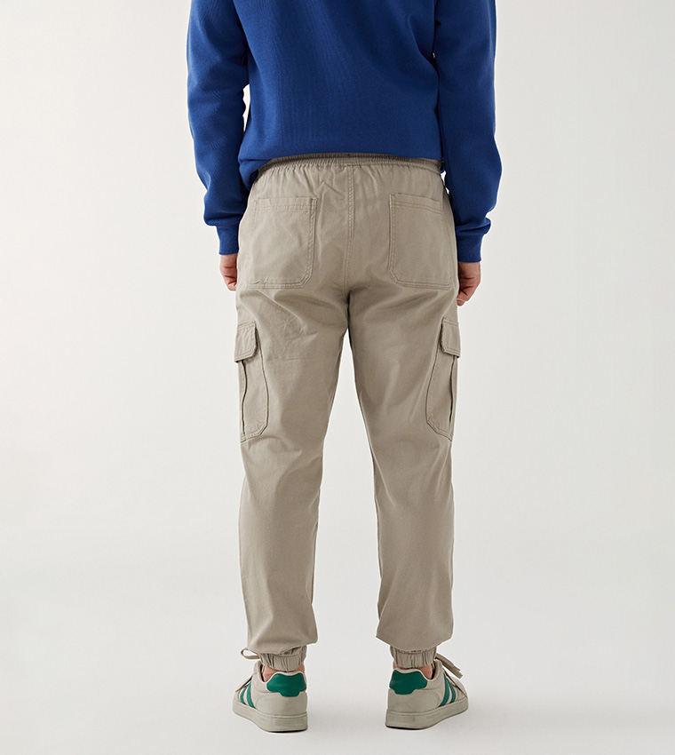 Drawstring Waist Cargo Jogger Pants