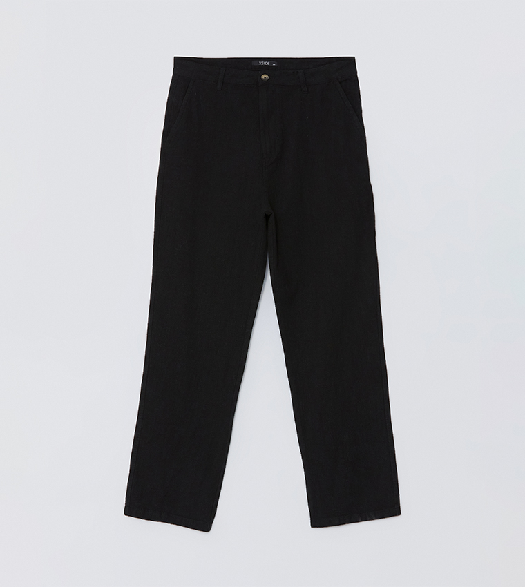 Textured Straight Fit Trousers