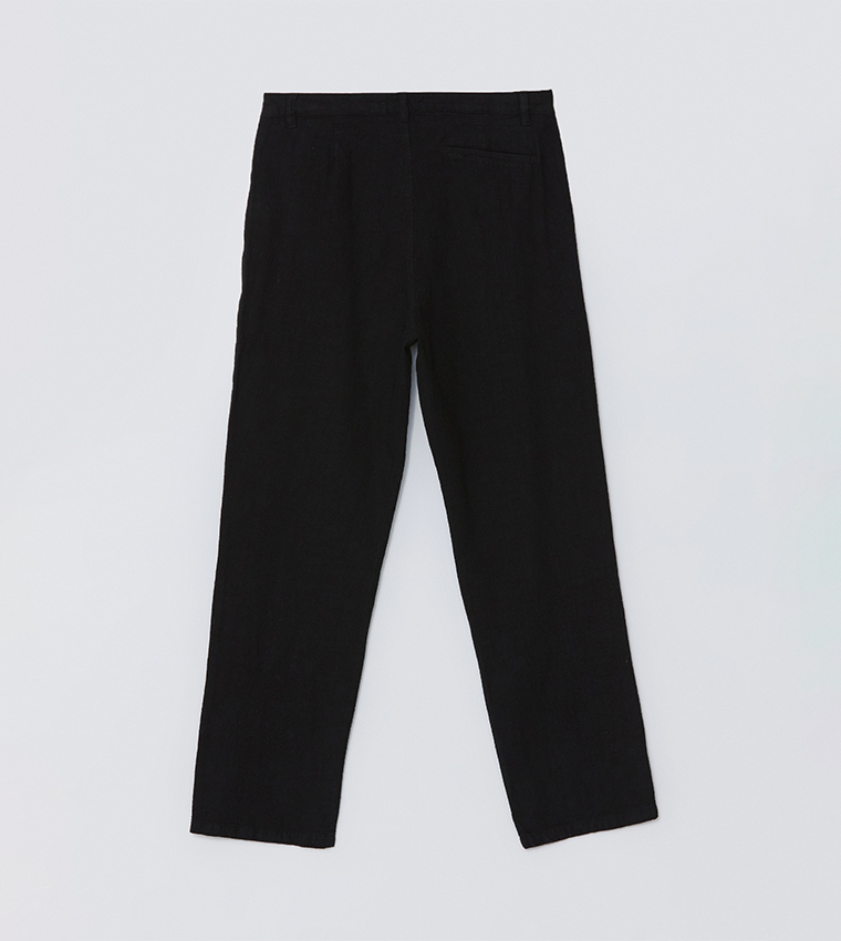 Textured Straight Fit Trousers