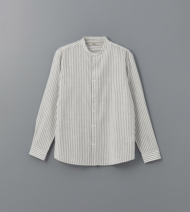 Striped Long Sleeves Regular Fit Poplin Shirt