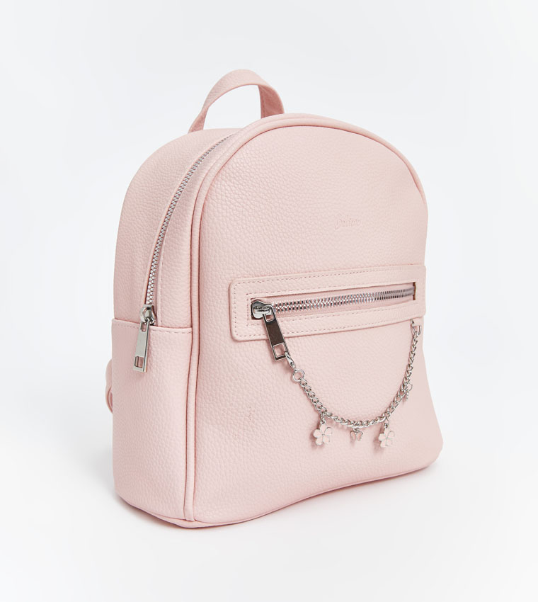 Textured Chain Detail Backpack