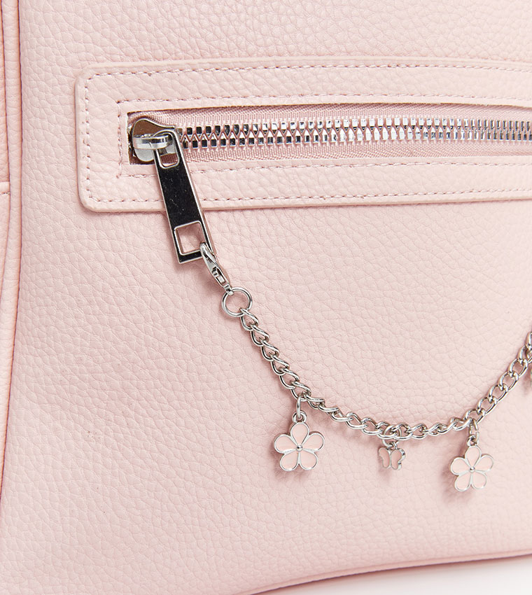 Textured Chain Detail Backpack