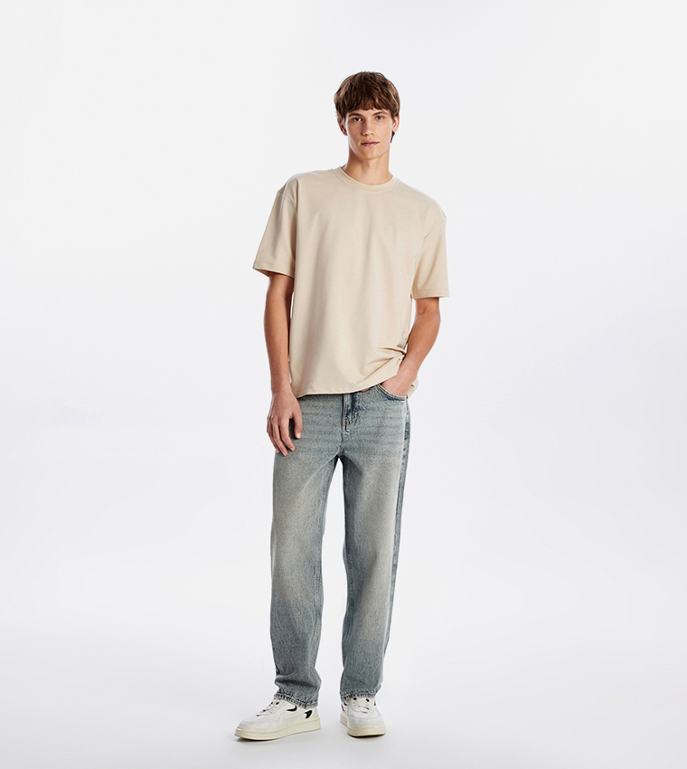 Washed Baggy Fit Jeans