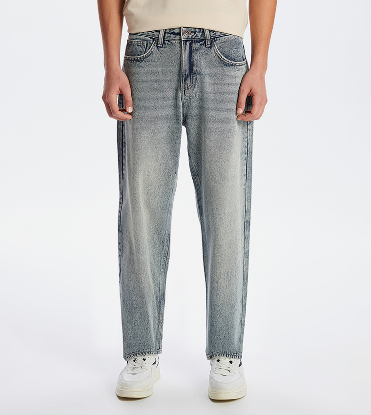 Washed Baggy Fit Jeans