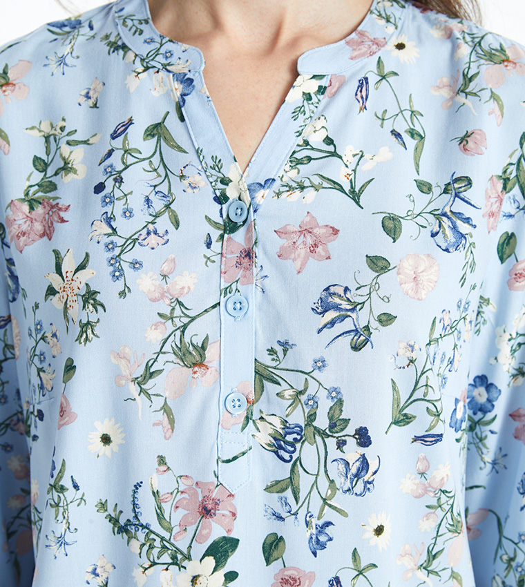 Floral Printed Long Sleeves Top